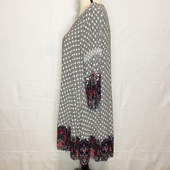 Umgee Dress Size Small Ivory Floral Embroidered Romantic Boho Flounce Lace Trim - Picture 10 of 10